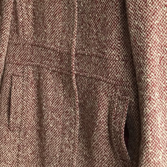 J.Crew Vintage Pink White Tweed Long Pea Coat Wool - Picture 3 of 15